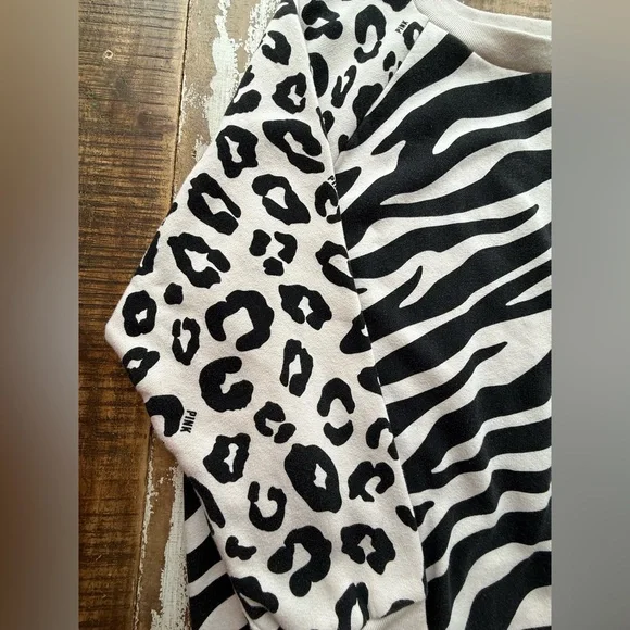 Victoria's Secret Black and White Animal Print Sweatshirt - Picture 2 of 5